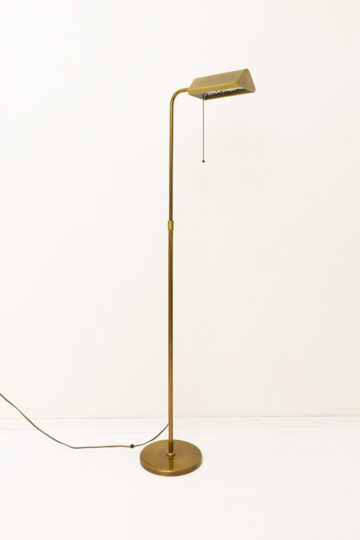 Vintage messing vloerlamp met verstelbare kap Deknudt jaren 90