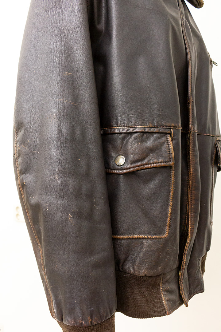 Vintage pilotenjas van bruin leer Arma