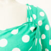 Vintage polkadot jurk groen met witte stippen Emanuel Ungaro