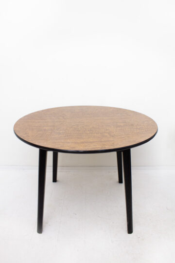 Vintage ronde houten eettafel