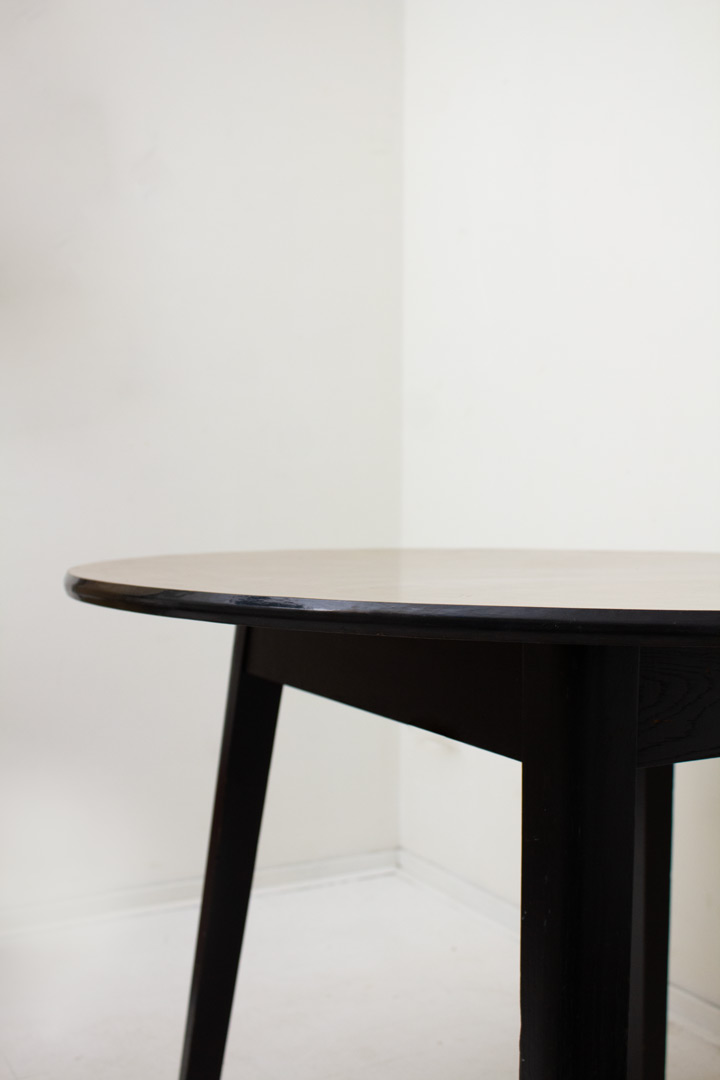 Vintage ronde houten eettafel