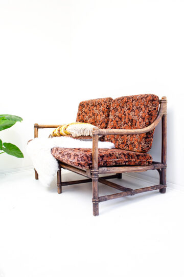 Vintage rotan bank uit de seventies