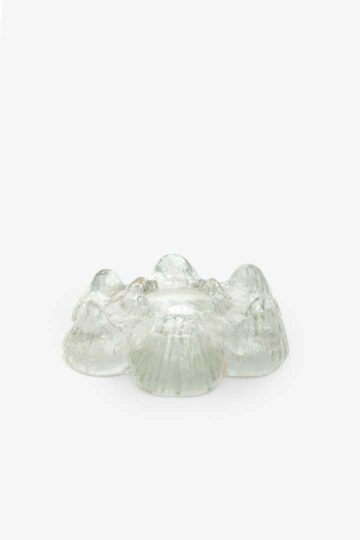 Vintage theelichthouder glazen bloem