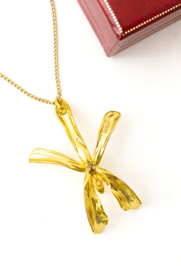 Vintage vergulde ketting met orchidee RISIS Singapore