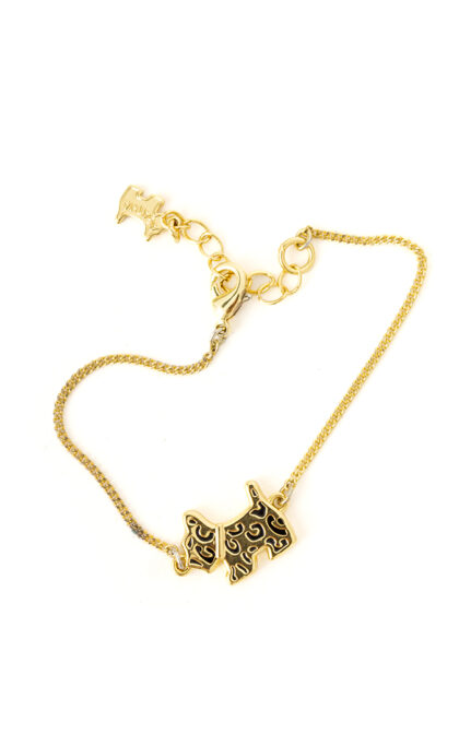 Vintage vergulde schakelarmband met hondje Agatha Paris