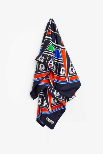 Vintage zijden carré sjaaltje Mickey Mouse Disney