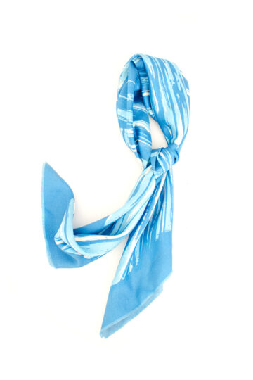 Vintage zijden sjaal lichtblauw Balenciaga