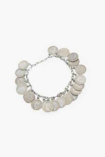 Vintage zilveren 835 armband Wilhemina dubbeltjes 1e helft 20e eeuw