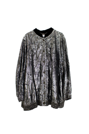 Vintage zilverkleurige Givenchy en Plus jasje velours flockprint
