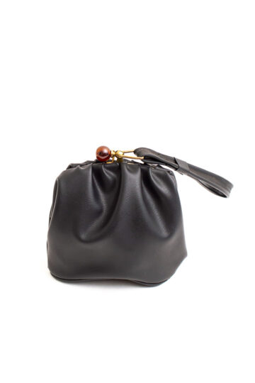 Vintage zwart handtasje met knip