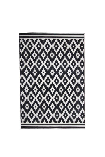 Vloerkleed met grafisch zwart/wit patroon