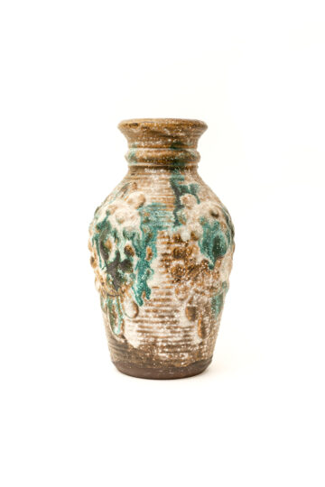 West-Germany Carstens vintage vaas bruin en turkoois 7303-25