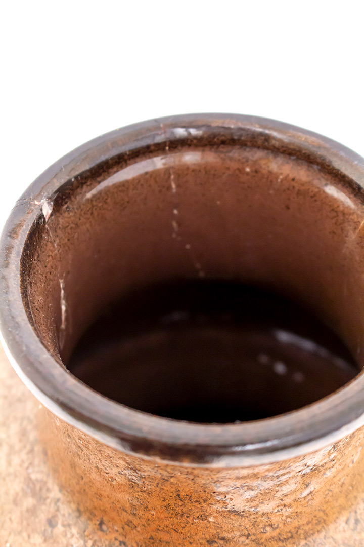 West-Germany vaas Pagoda Scheurich 267-38 bruin met paarse zigzag