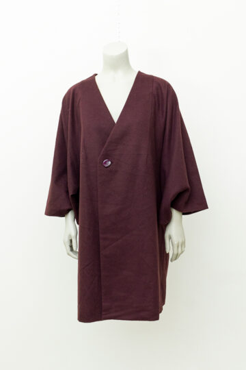 Wollen korte kimono / Japanse haori bordeauxrood