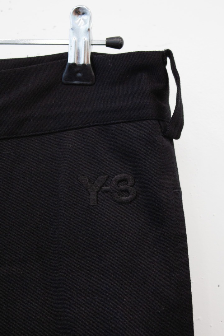 Y-3 Yohji Yamamoto x Adidas katoenen broek met overslag tailleband