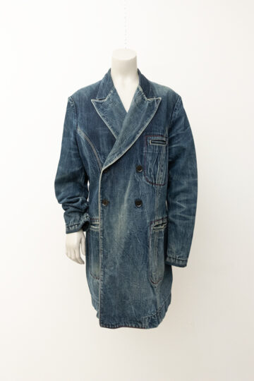 Yohji Yamamoto lange denim double breasted heren blazer