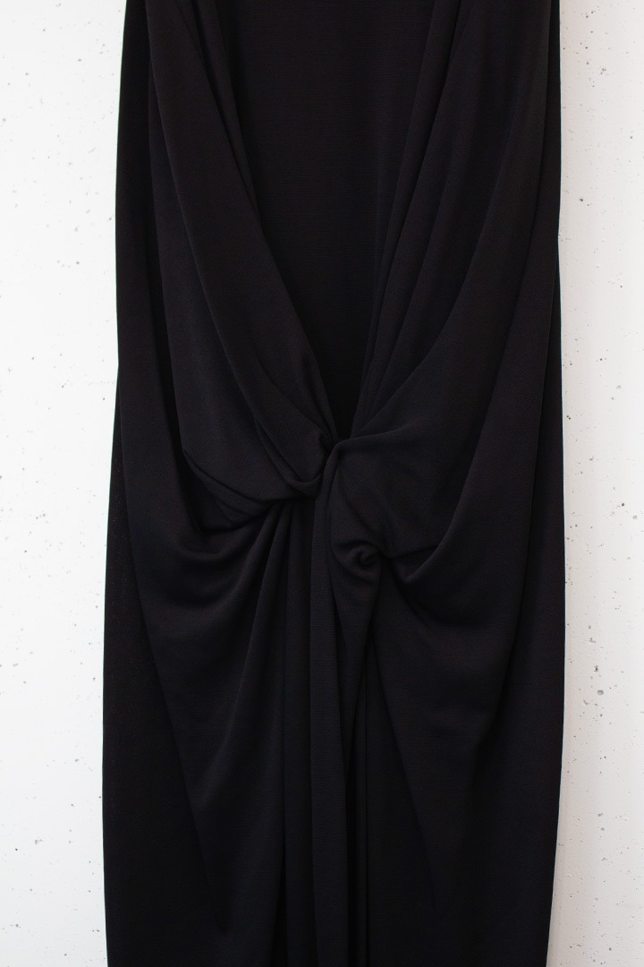 Y’s Yohji Yamamoto SS97 gebiesde maxi jurk met gedrapeerd detail