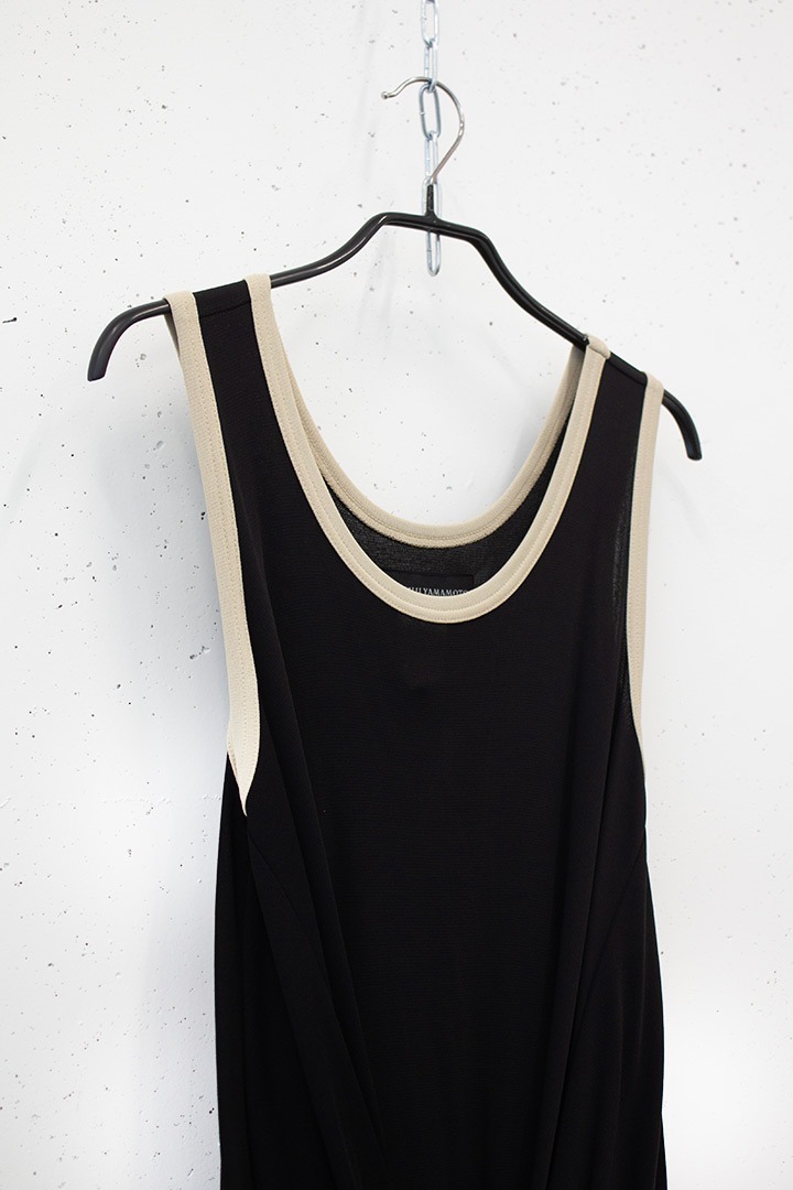 Y’s Yohji Yamamoto SS97 gebiesde maxi jurk met gedrapeerd detail