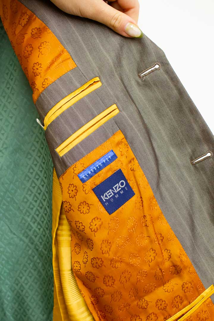 Zijden Kenzo Homme colbert met grijze streep