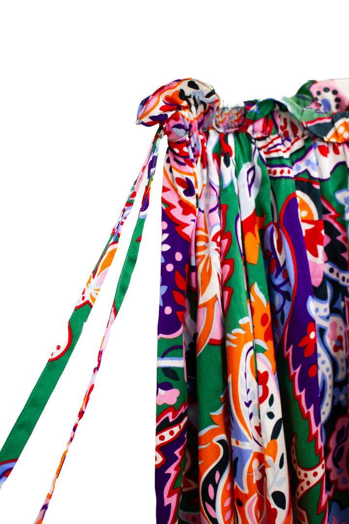 Zijden Kenzo rok met rijke groen gekleurde print