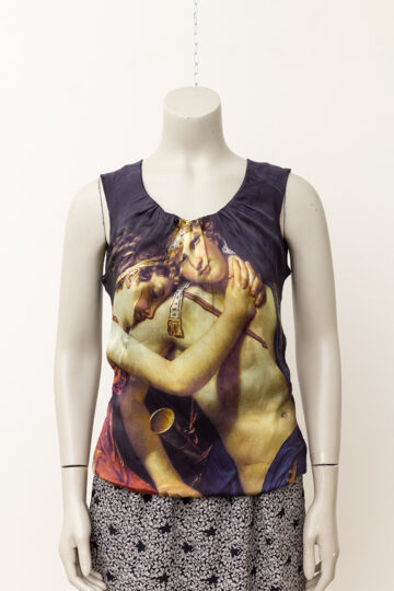 Zijden barok top Dolce & Gabbana met print van twee dames