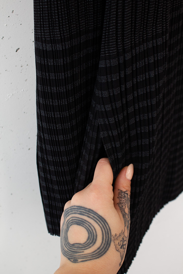 Issey Miyake pleated jas/colbert met panelen en strepen FW98/99