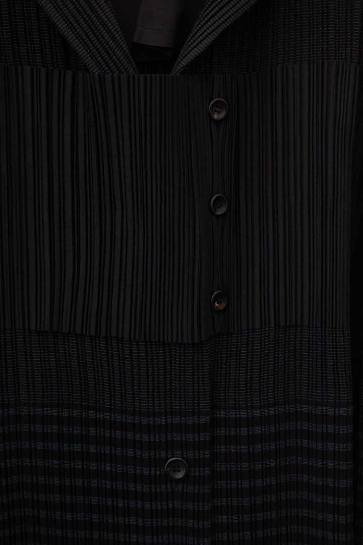 Issey Miyake pleated jas/colbert met panelen en strepen FW98/99