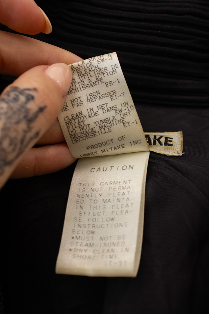 Issey Miyake pleated jas/colbert met panelen en strepen FW98/99