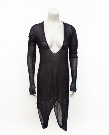 Zwarte Margiela x Stilab jurk/trui/tuniek met twee schouderkanten