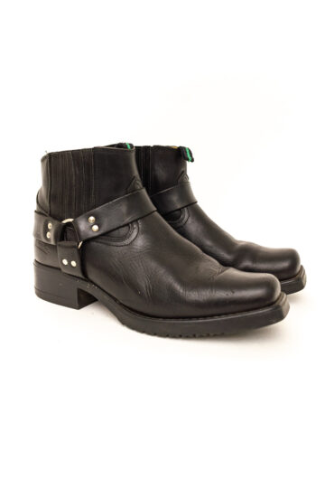 Zwarte leren enkelaarzen met banden Joe Sanchez - maat 46