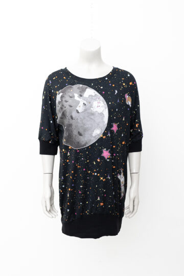 Zwarte space jurk van zijde Tsumori Chisato oversized fit