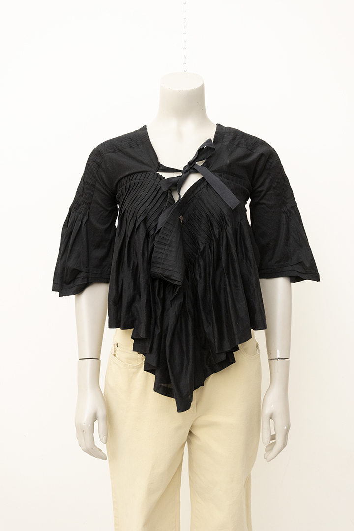 Zwarte top met plooien Tao Comme des Garçons voor 10 Corso Como