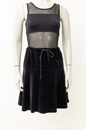 Zwarte velvet minirok Yohji Yamamoto Y3