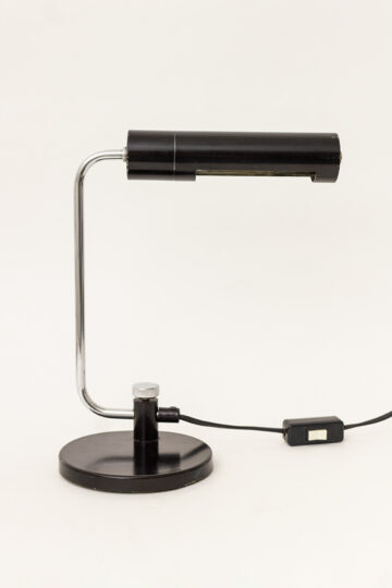 Zwarte vintage bureaulamp met verchroomde details Hala/Raak