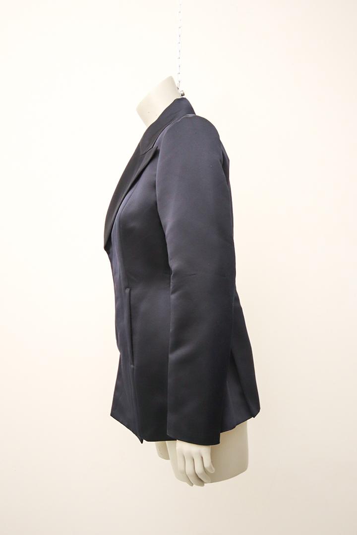 voor de hand liggend speelgoed boycot Zwarte vintage satijnen blazer met puntig revers Dirk Bikkembergs -  Froufrou's