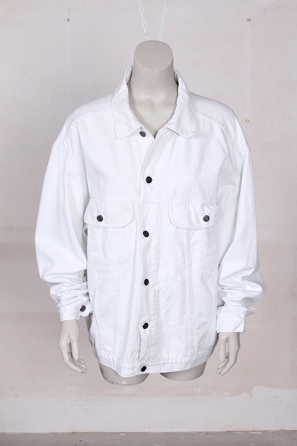 Wit denim vintage spijkerjas patches Budget jacket - Afbeelding 2