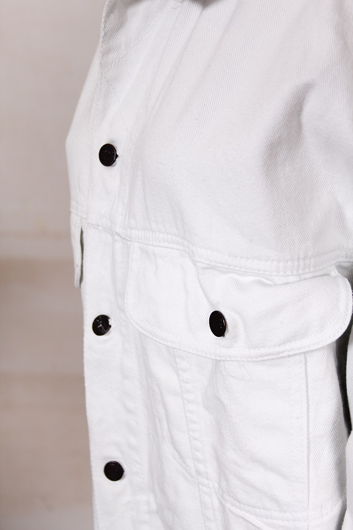 Wit denim vintage spijkerjas patches Budget jacket - Afbeelding 4