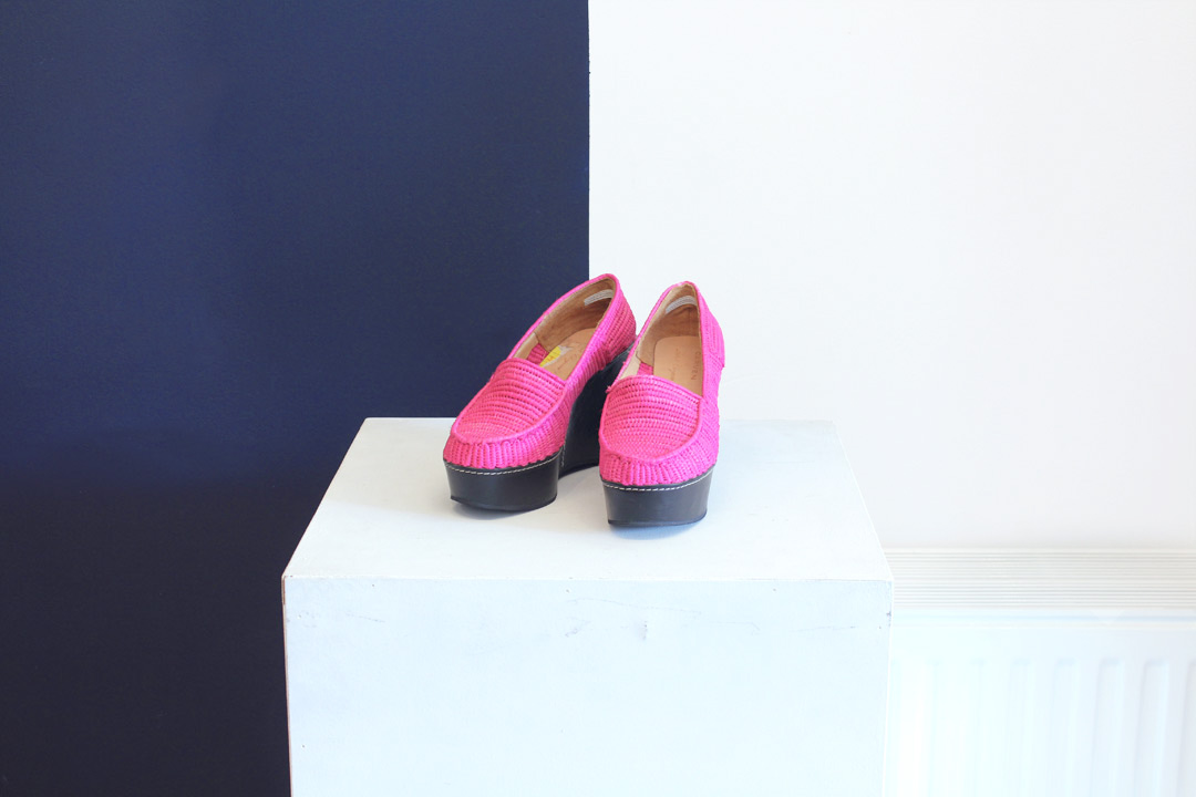 Roze raffia wedges met plateauzool van Carven by Robert Clergerie maat 36 - Afbeelding 3