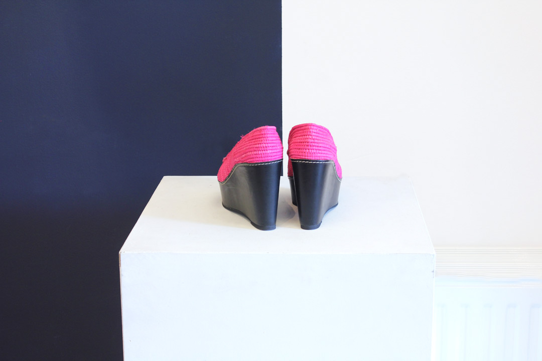 Roze raffia wedges met plateauzool van Carven by Robert Clergerie maat 36 - Afbeelding 5