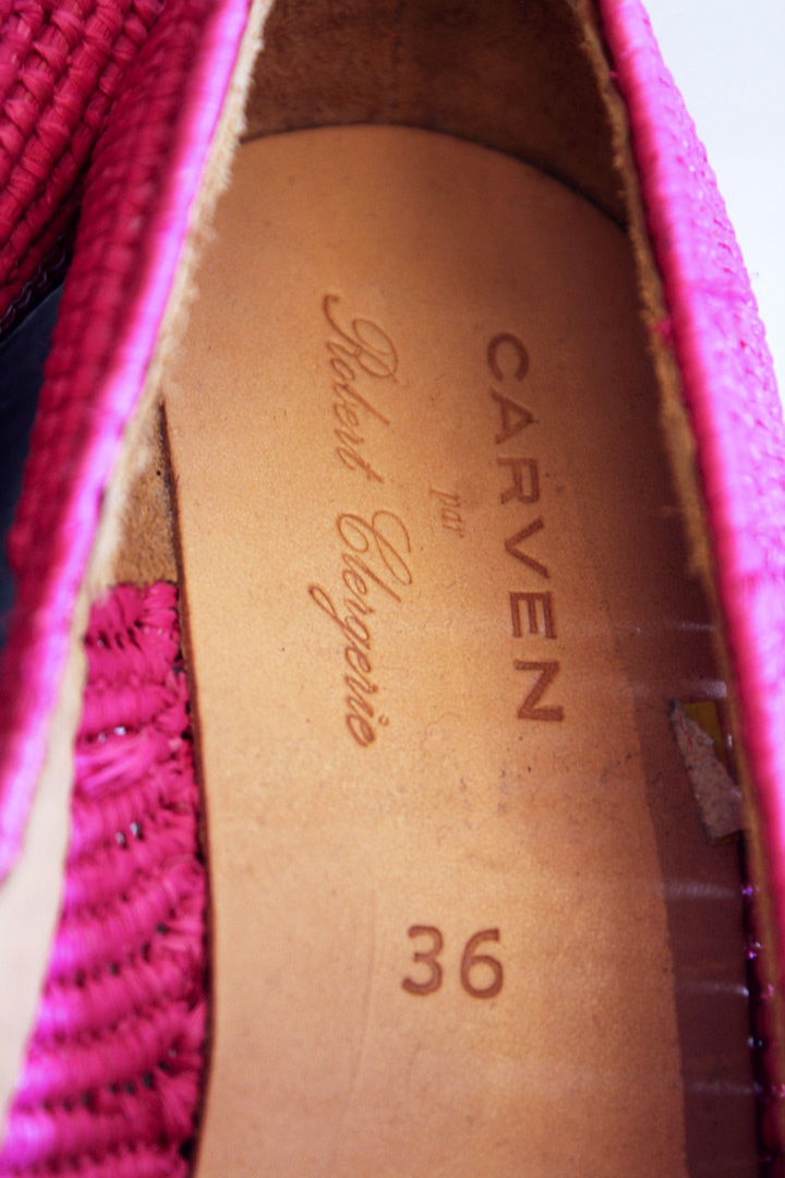 Roze raffia wedges met plateauzool van Carven by Robert Clergerie maat 36 - Afbeelding 4