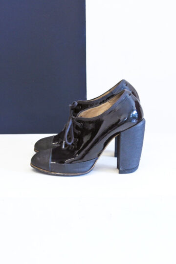 Dries van Noten zwarte sporty lak pump lace ups maat 36