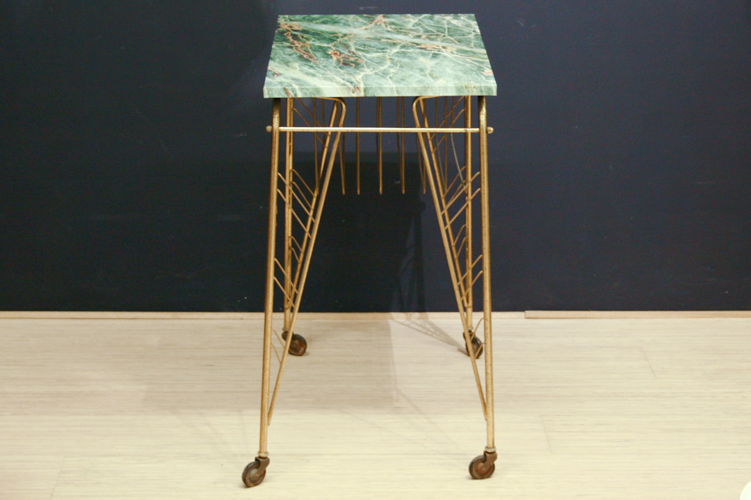 Franse Art Deco bijzettafel groen marmer look