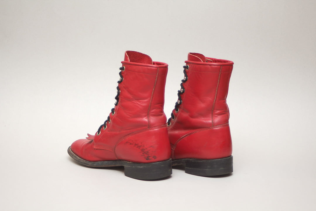 Vintage rode veterlaarzen cowboy maat 37 - Afbeelding 6
