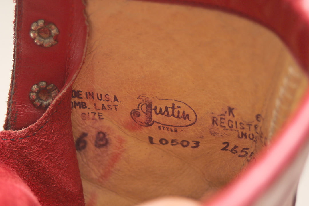 Vintage rode veterlaarzen cowboy maat 37 - Afbeelding 5