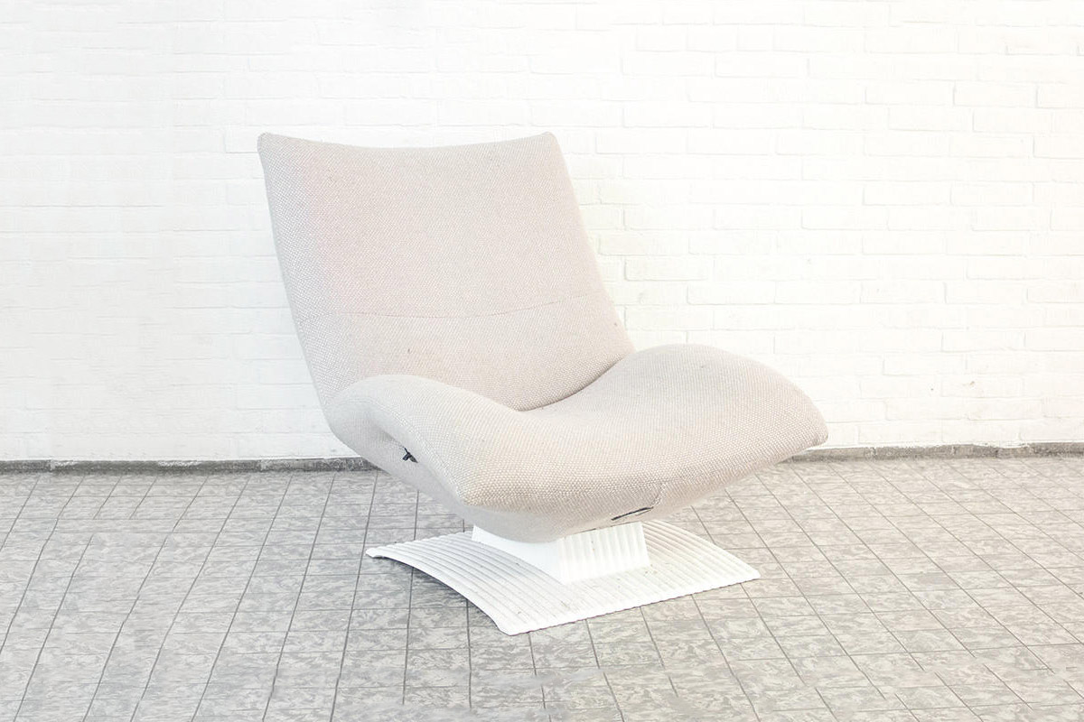 Vintage Artifort Wave F773 fauteuil creme / wit