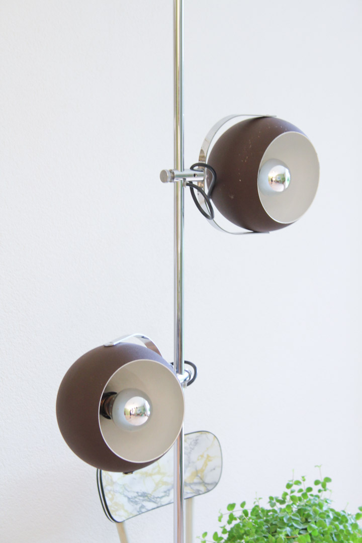 vintage bollenlamp Herda bruin