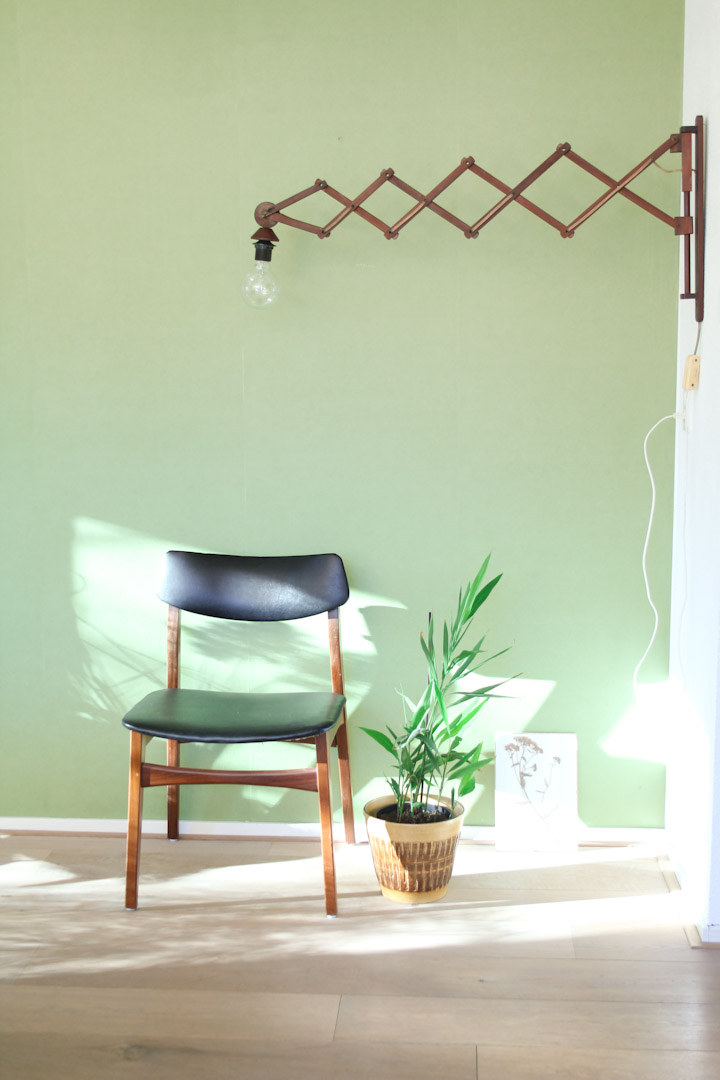 Vintage houten schaarlamp groot - Afbeelding 3