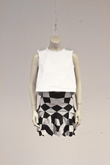 Junya Watanabe x Comme des garcons zwart/wit geblokte ballon rok