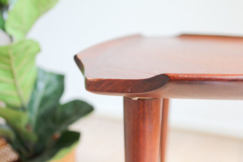 Vintage dienblad bijzettafel teak - Afbeelding 3