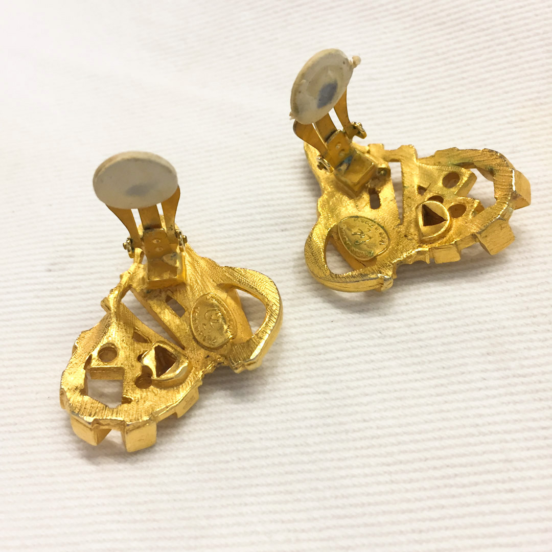 Christian Lacroix eighties clip-on oorbellen verguld
